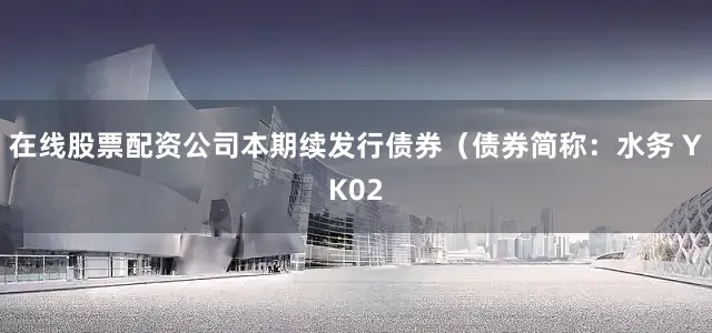 在线股票配资公司本期续发行债券（债券简称：水务 YK02